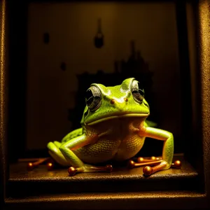 Curious-eyed Tree Frog in Abstraction