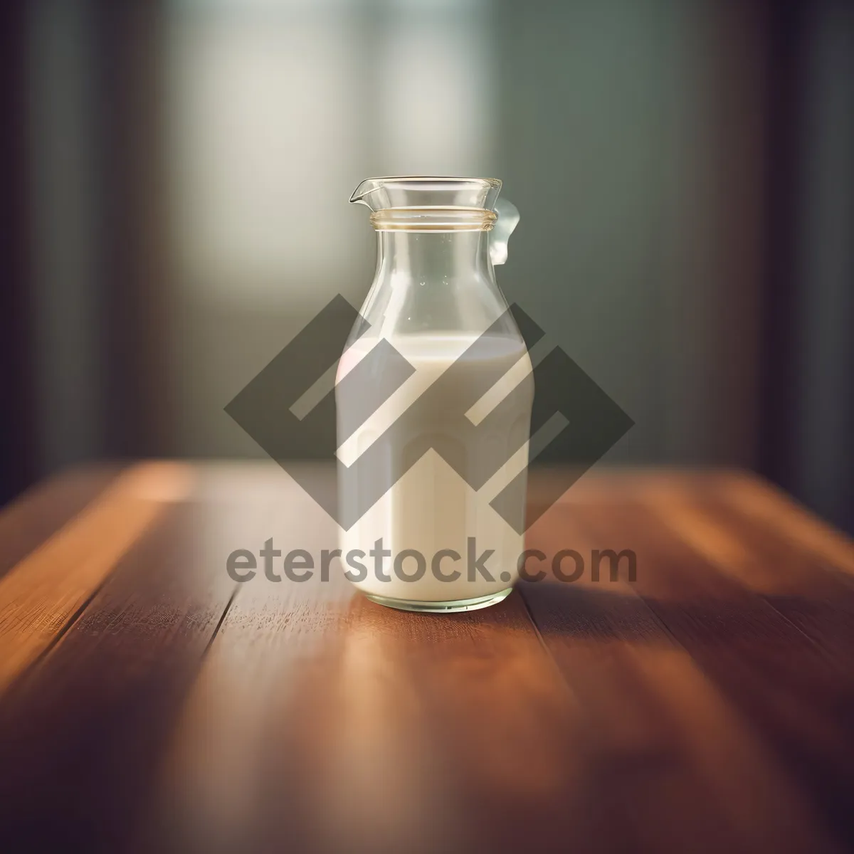 Picture of Healthy Milk in Transparent Glass Bottle