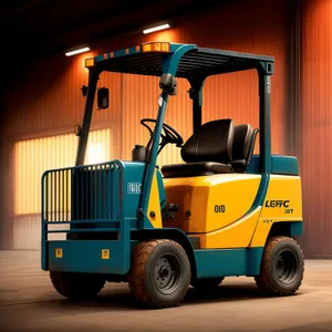 Industrial Forklift Transporting Freight in Warehouse