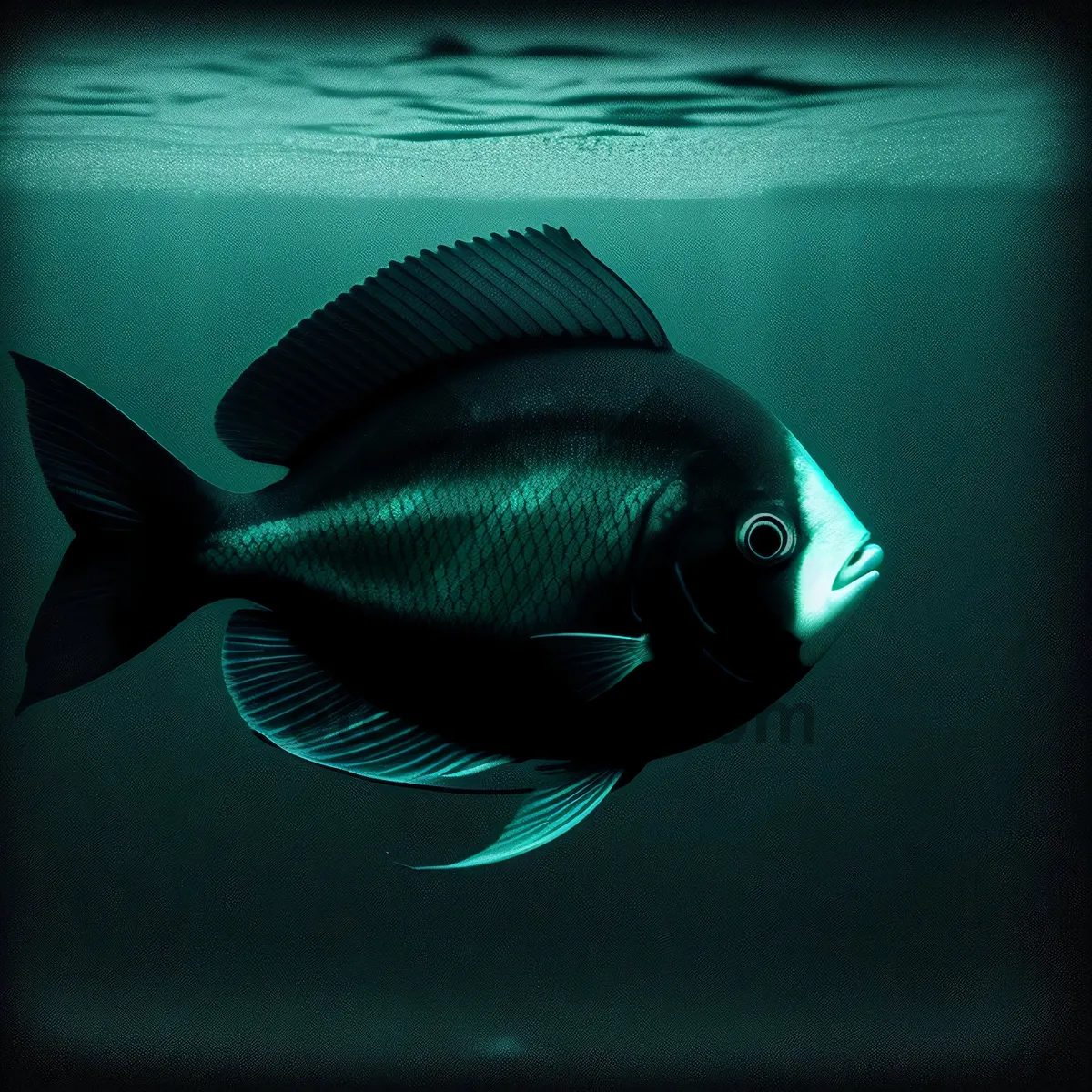 Picture of Aquarium Futuristic Digital Wallpaper: Underwater Light Display