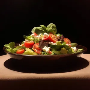 Fresh Gourmet Salad with Healthy Vegetables and Tomatoes