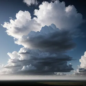 Vibrant Sky with Fluffy Clouds and Sunshine