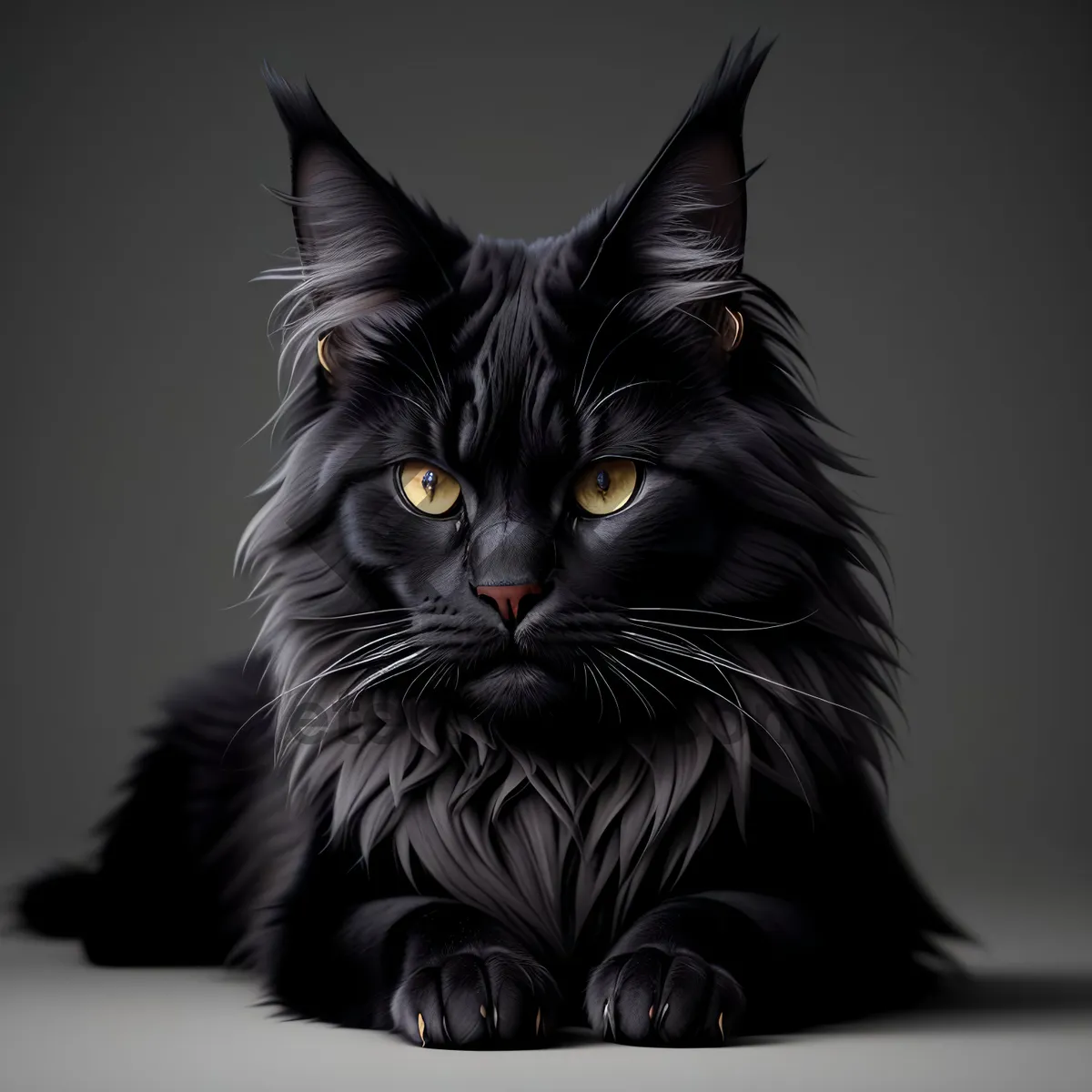 Picture of Furry Charm: Playful Gray Kitty with Adorable Whiskers
