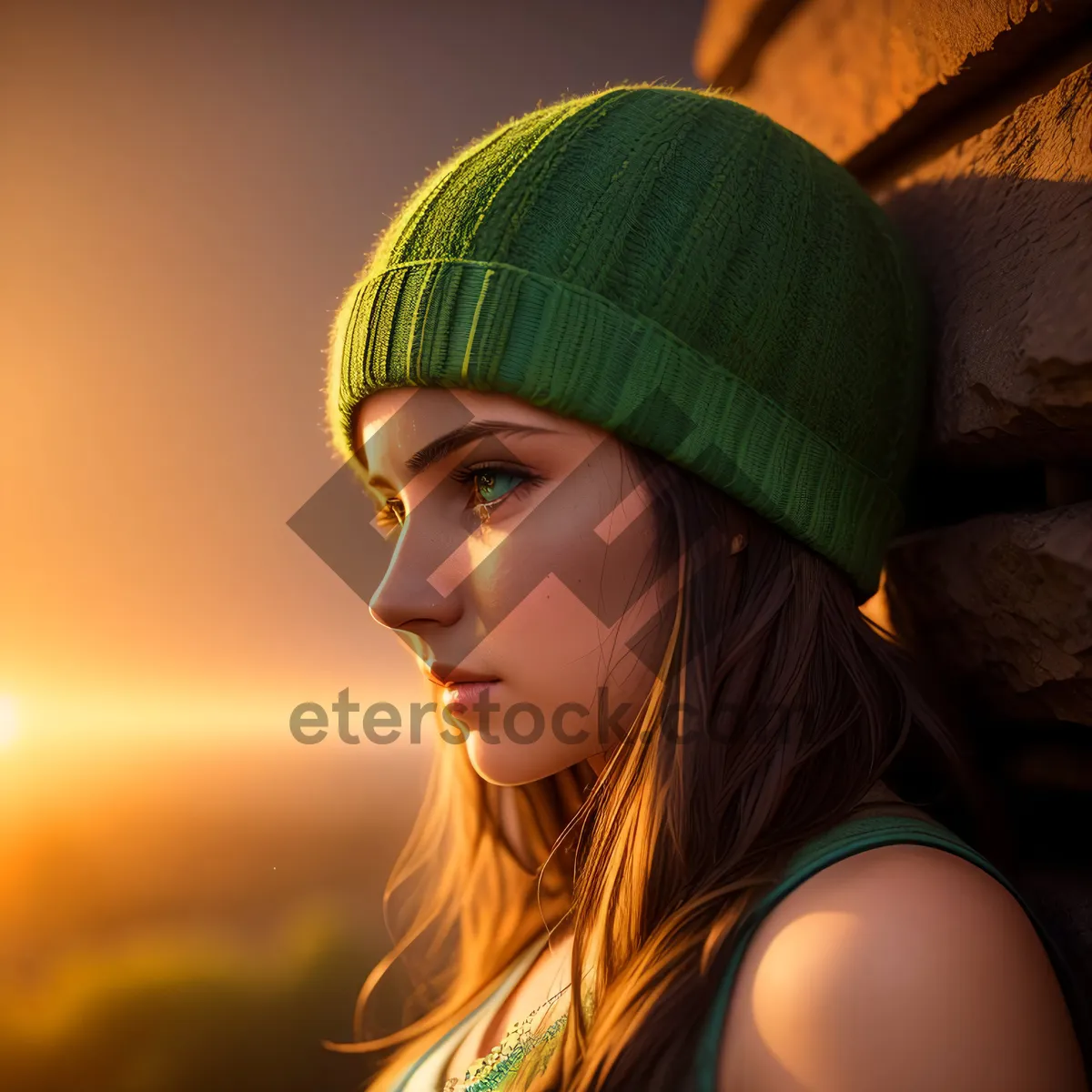 Picture of Happy Smiling Model in Stylish Hat