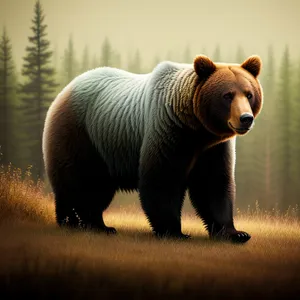 Majestic Brown Bear in Wildlife Habitat