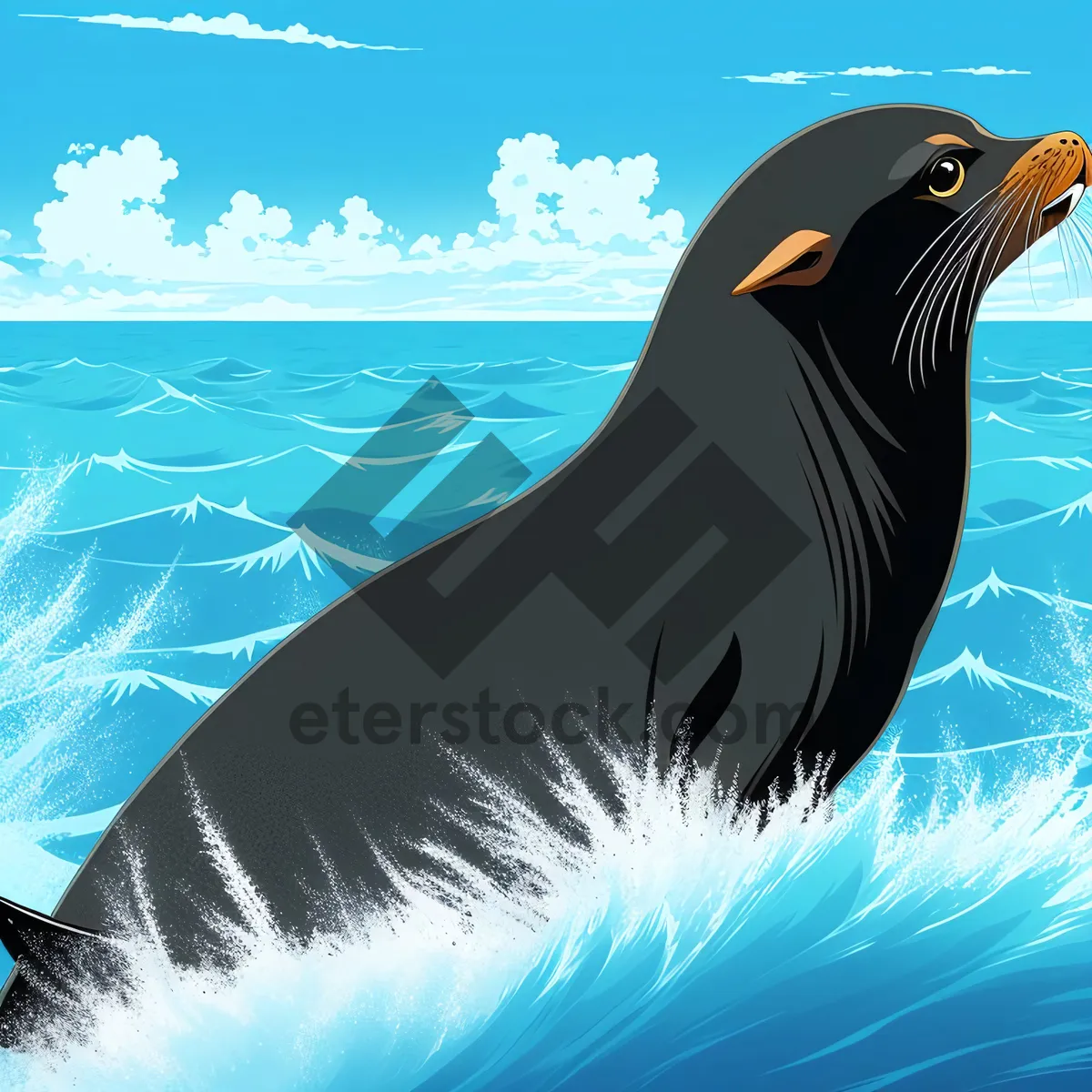 Picture of Oceanic Waves: A Modern Graphic Sea Design