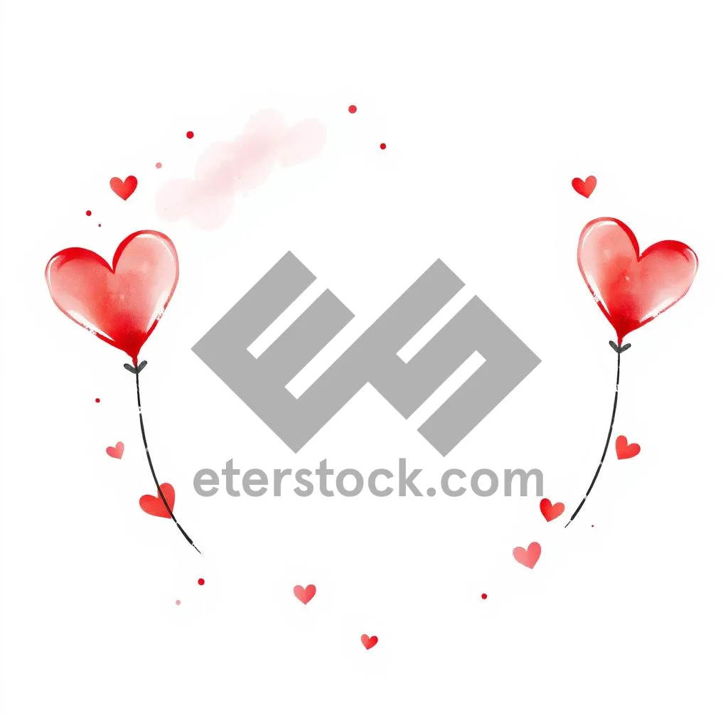 Picture of Romantic heart-shaped balloon with pink confetti decorations