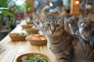 Cute gray tabby kitten with curious eyes and whiskers