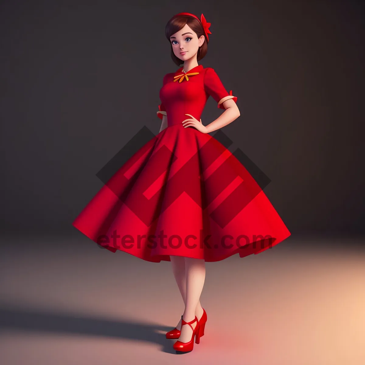 Picture of Happy Shopper Bags Fashion Sale: Attractive Lady with Cartoon Art Dress