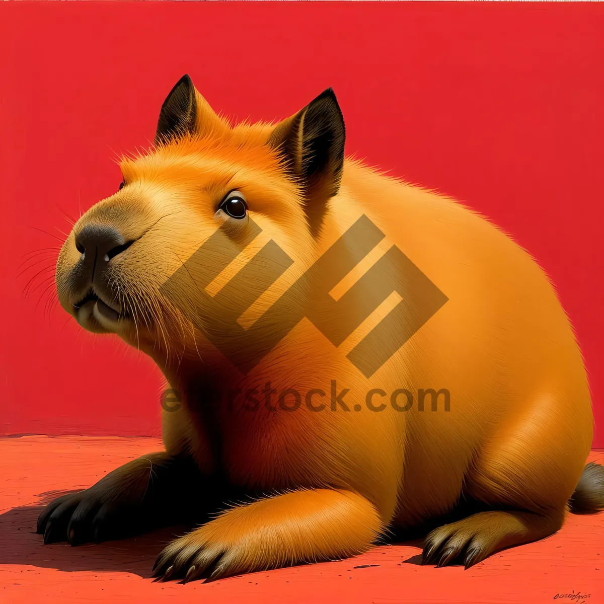 Picture of Adorable Brown Guinea Pig with Funny Whiskers