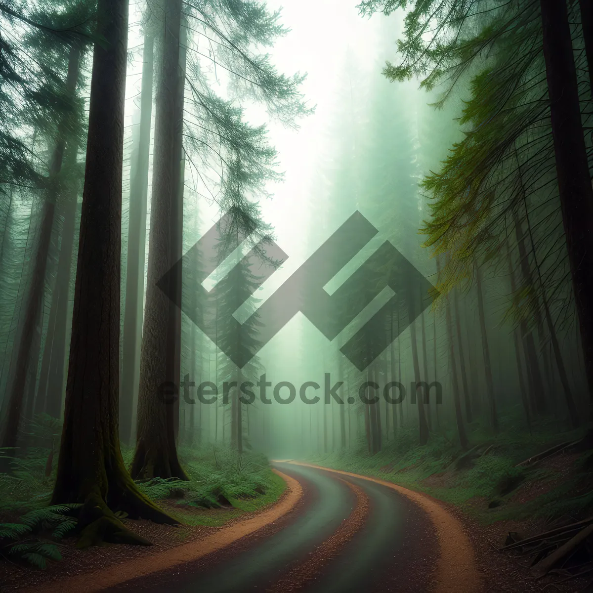 Picture of Misty Sunrise in Serene Forest