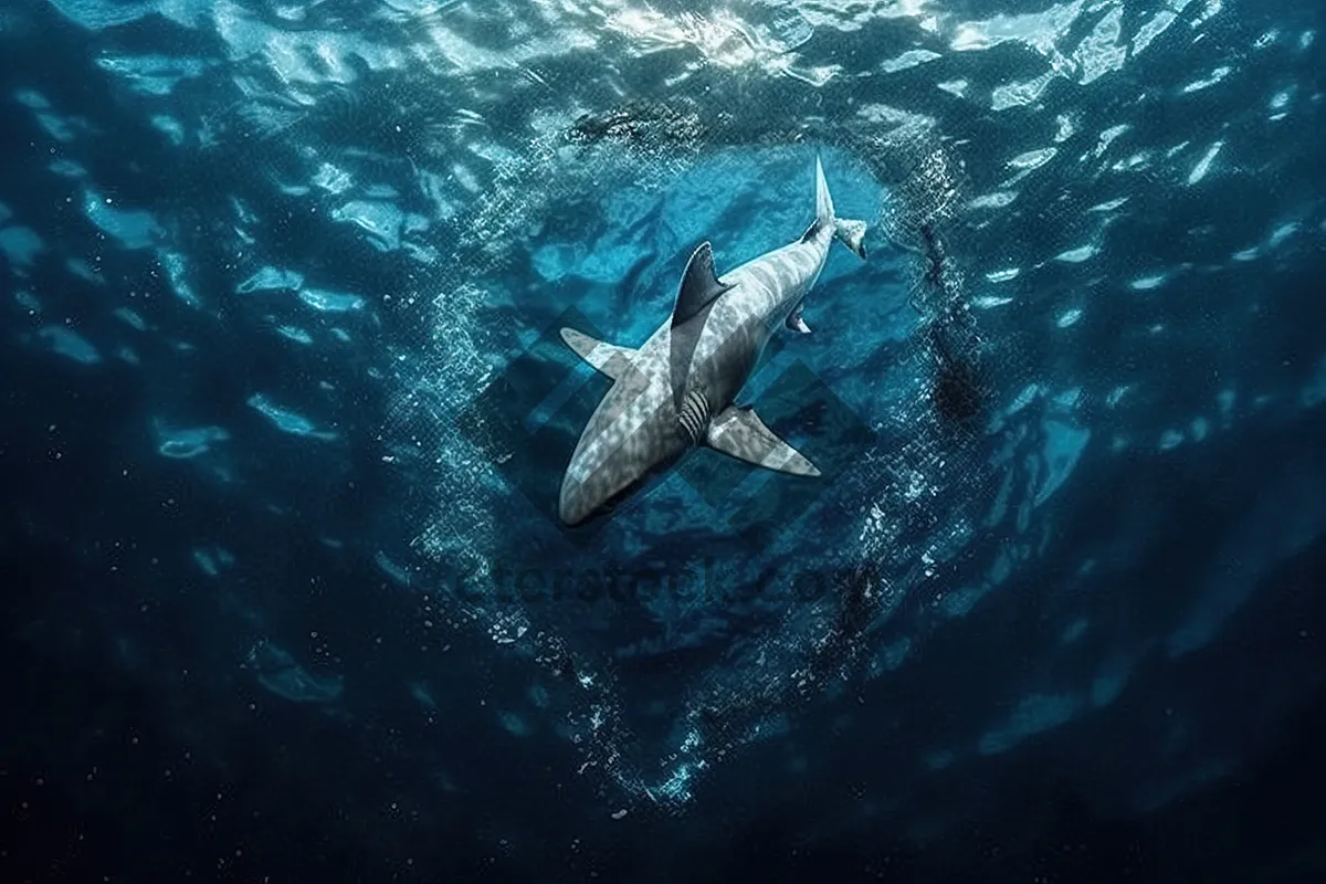 Picture of Tropical shark swimming in coral reef underwater.