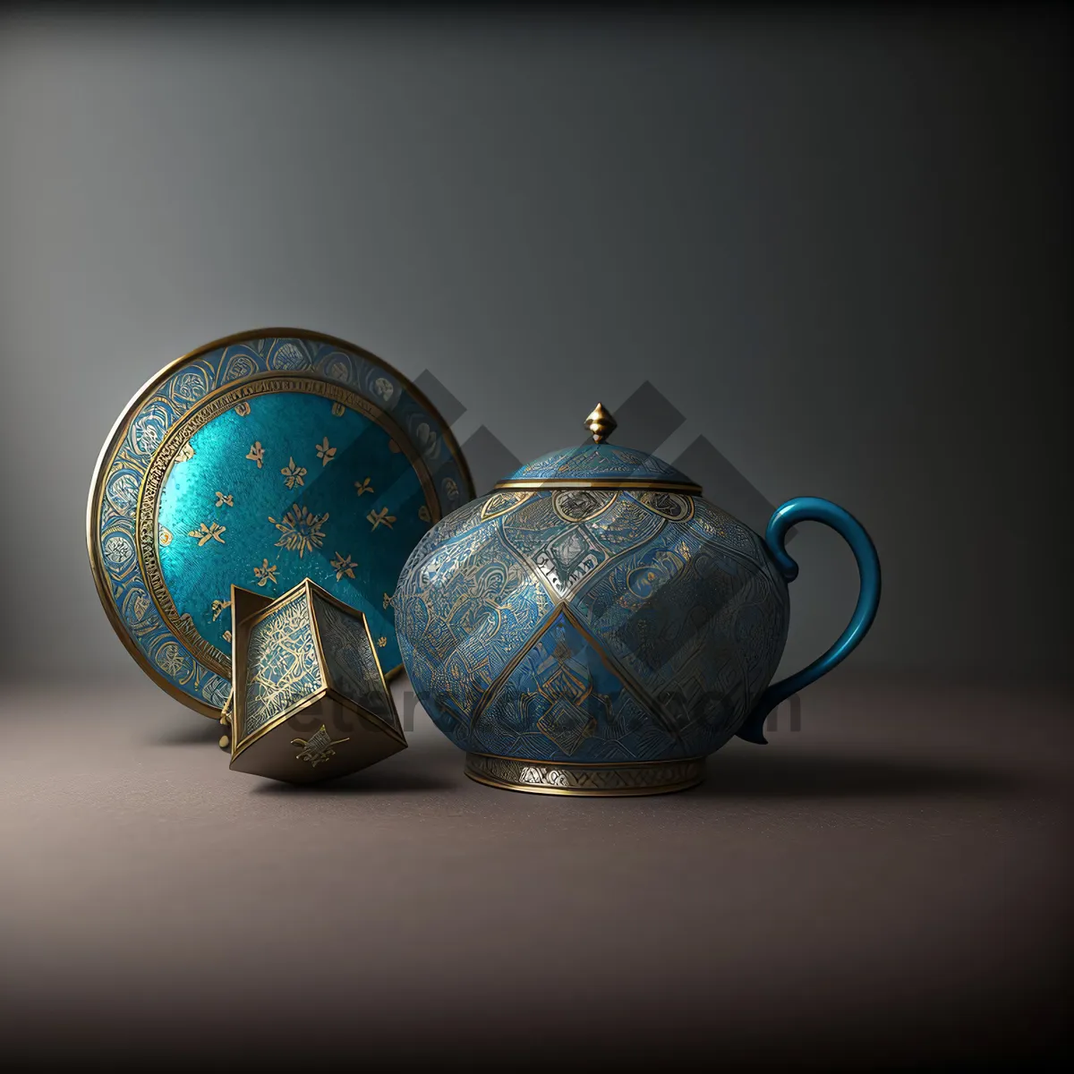 Picture of Golden Holiday Teapot: Shimmering Sphere of Winter Celebration