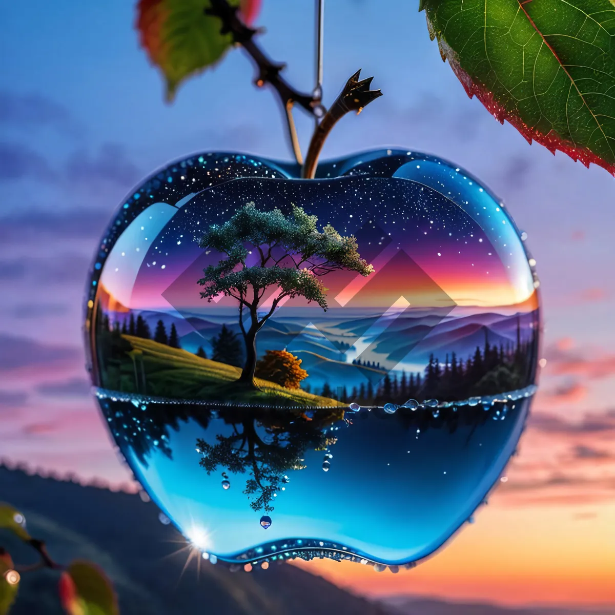 Picture of Glass World Bowl Planet Container 3D Sphere Vessel