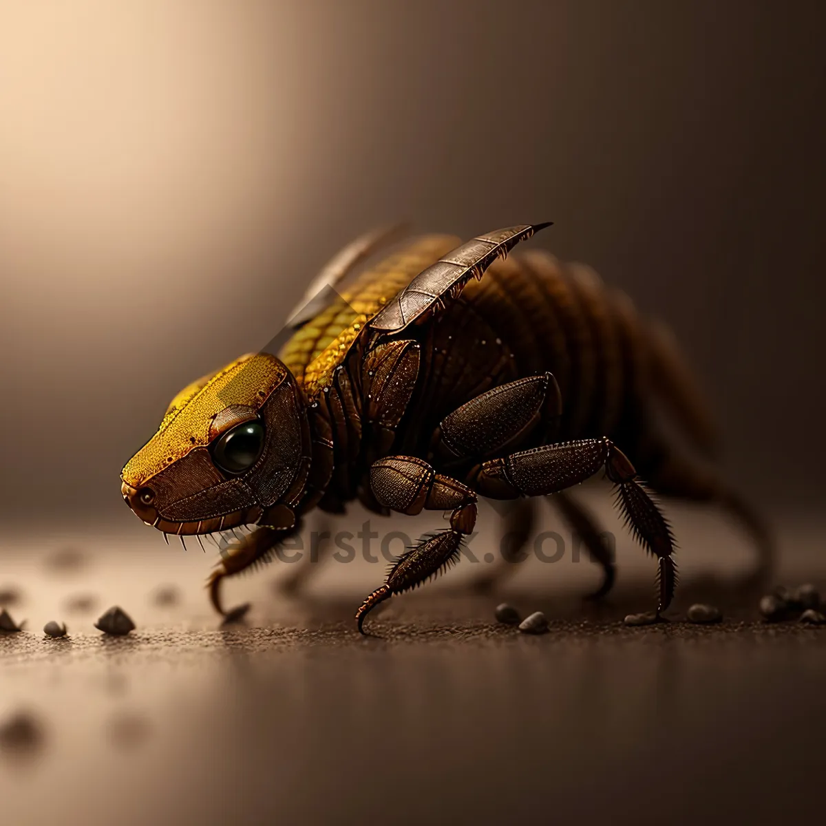 Picture of Colorful Insect on Grass: Weevil Ladybug Close-up