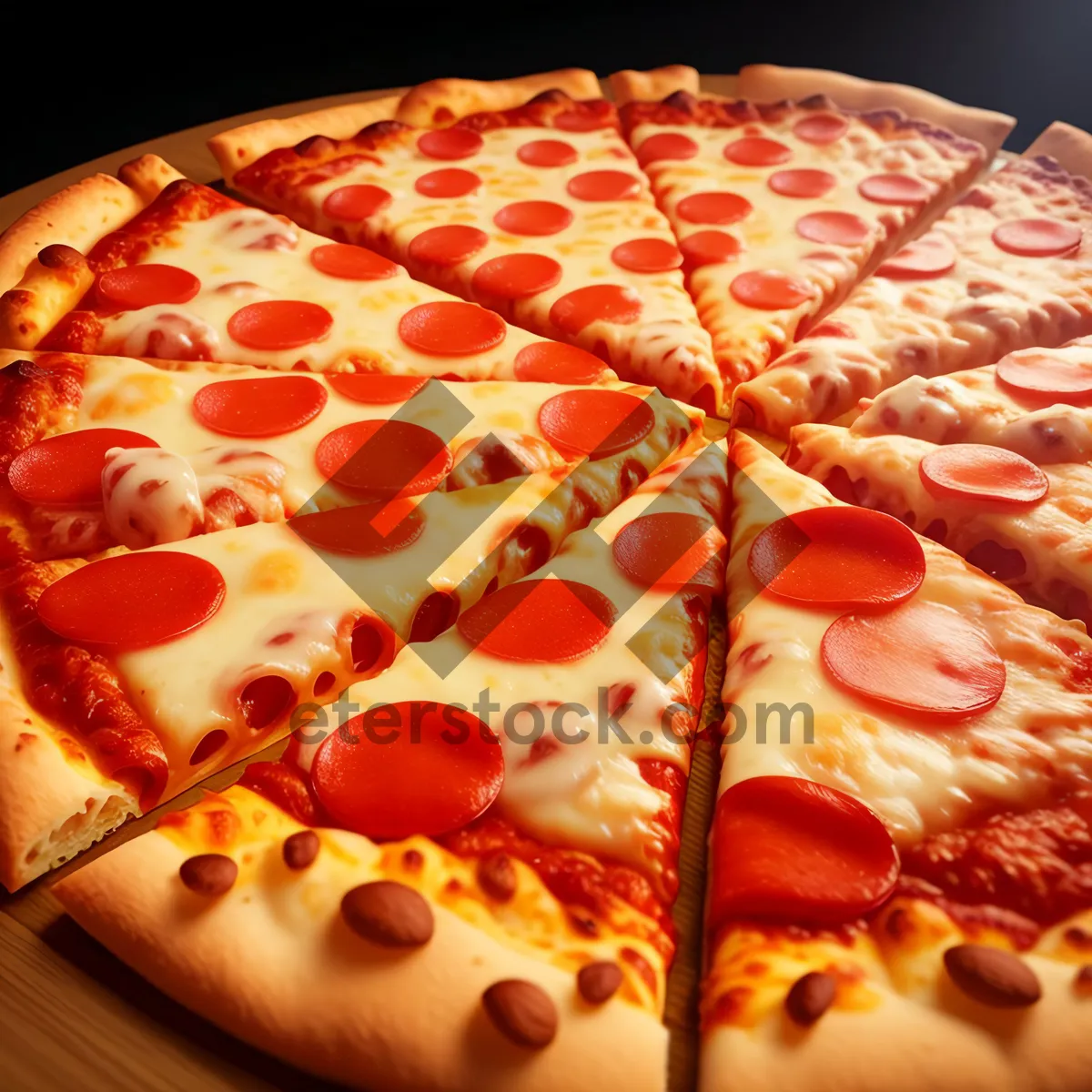 Picture of Gourmet Pepperoni Pizza with Fresh Vegetables