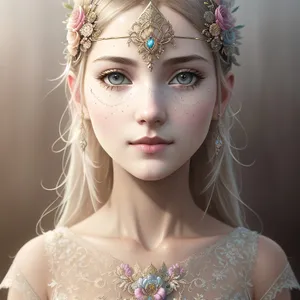 Beautiful Crowned Princess with Sensual Elegance