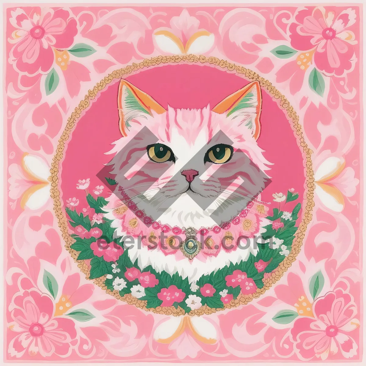 Picture of Floral Graphic Art: Cute Retro Pattern Design