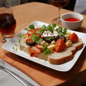 Healthy Gourmet Vegetable Salad with Grilled Meat