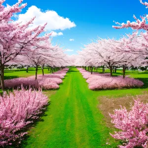 Vibrant Summer Sky over Colorful Meadow