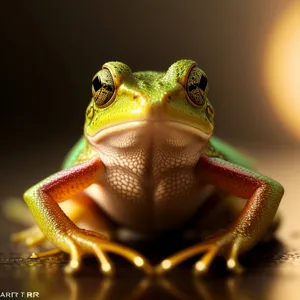 Colorful Eyed Tree Frog in Wildlife