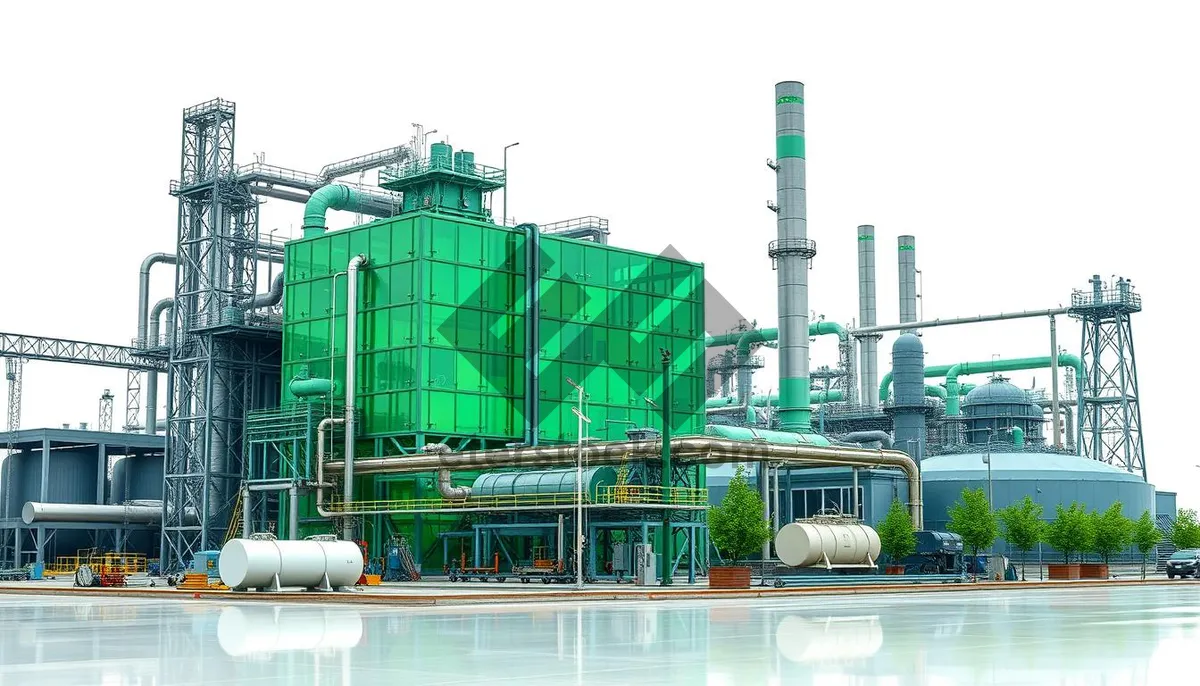 Picture of Urban skyline along the waterfront with industrial ship