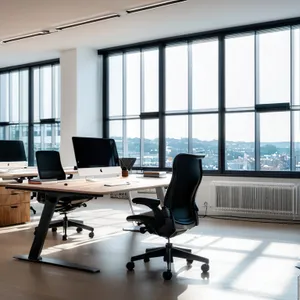 Modern office interior with luxury furniture and lamp