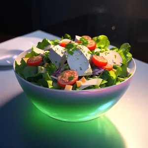 Delicious Vegetarian Bowl with Guacamole and Tomatoes