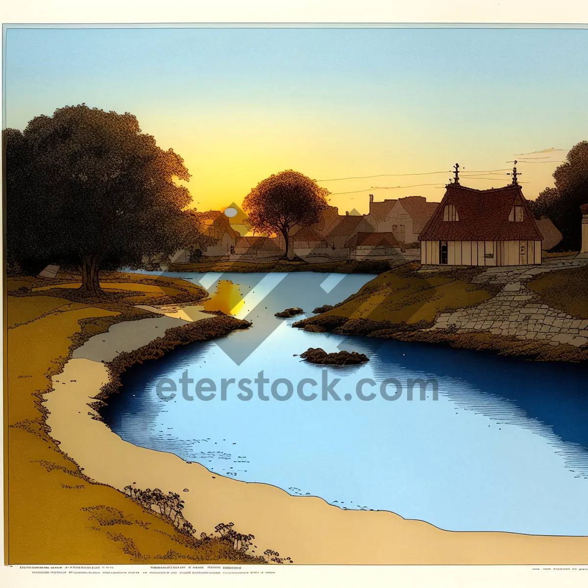 Picture of Sandy Beach Bliss: Sun, Sky, and Serene Waters