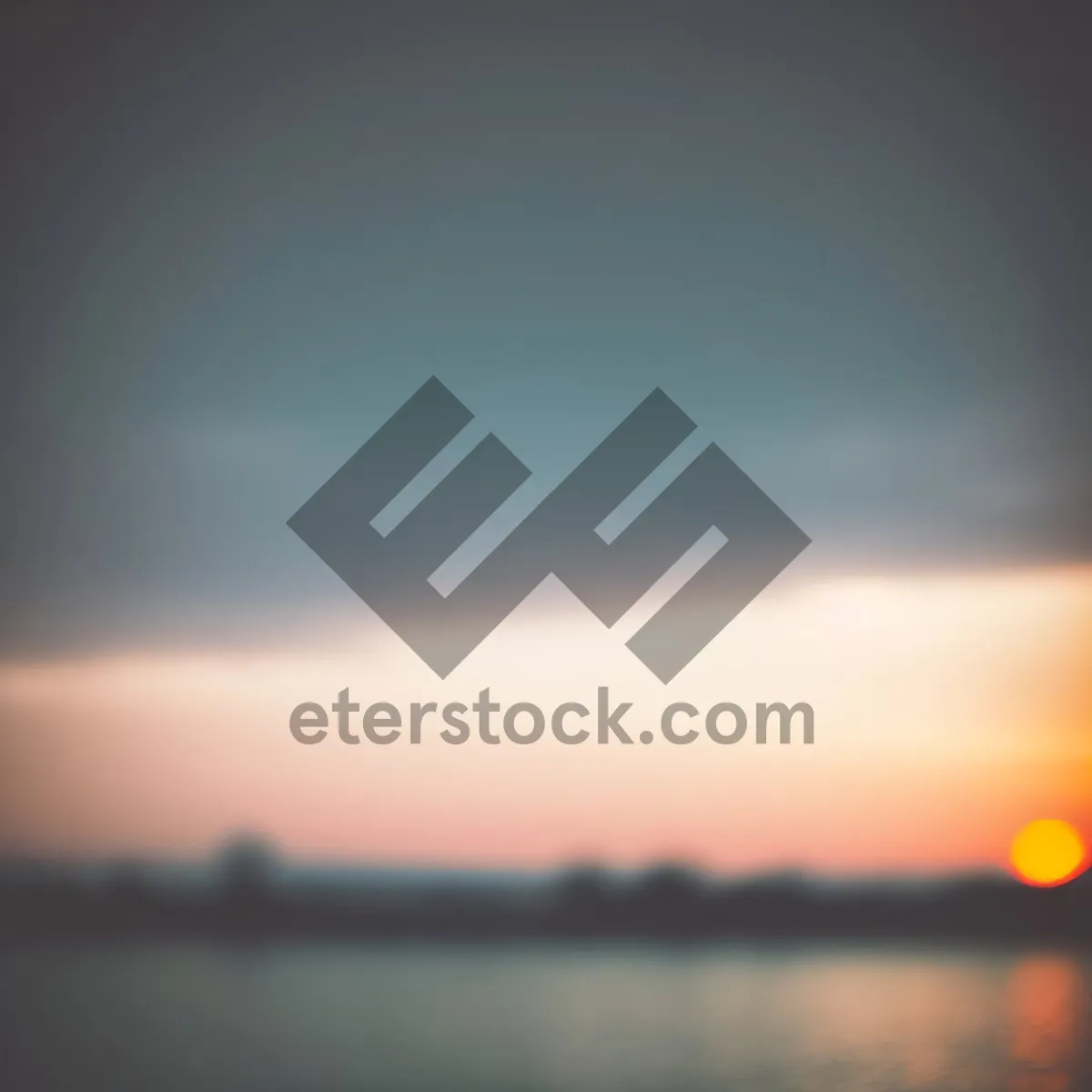 Picture of Vibrant Sunset Over Serene Ocean Horizon