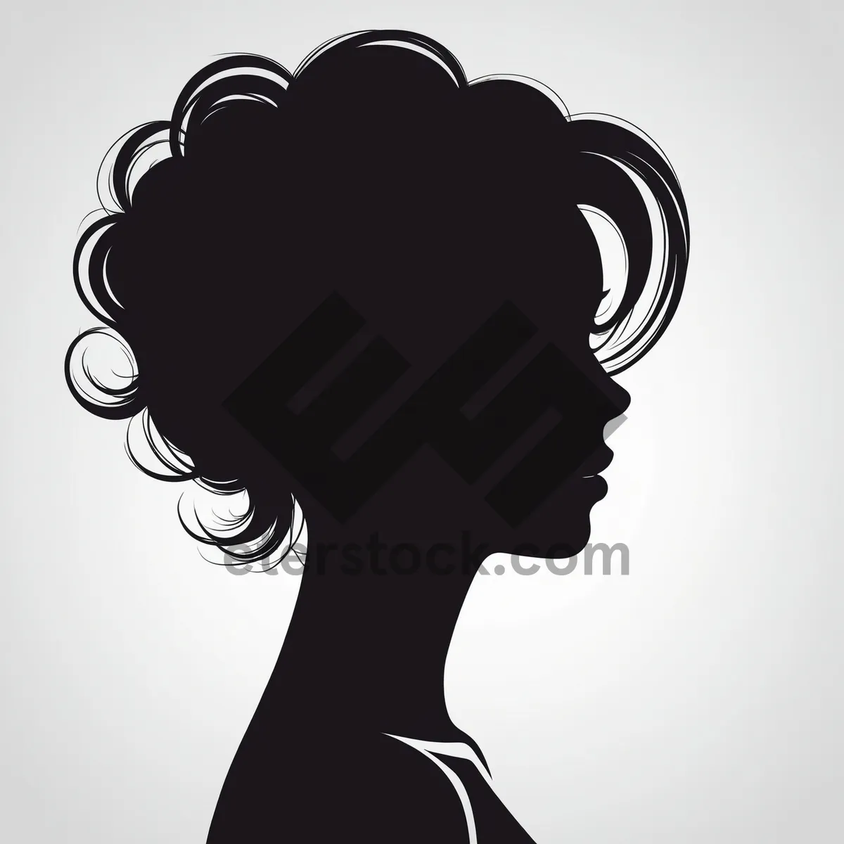 Picture of Black Art Style Floral Pattern Drawing Decoration Scroll