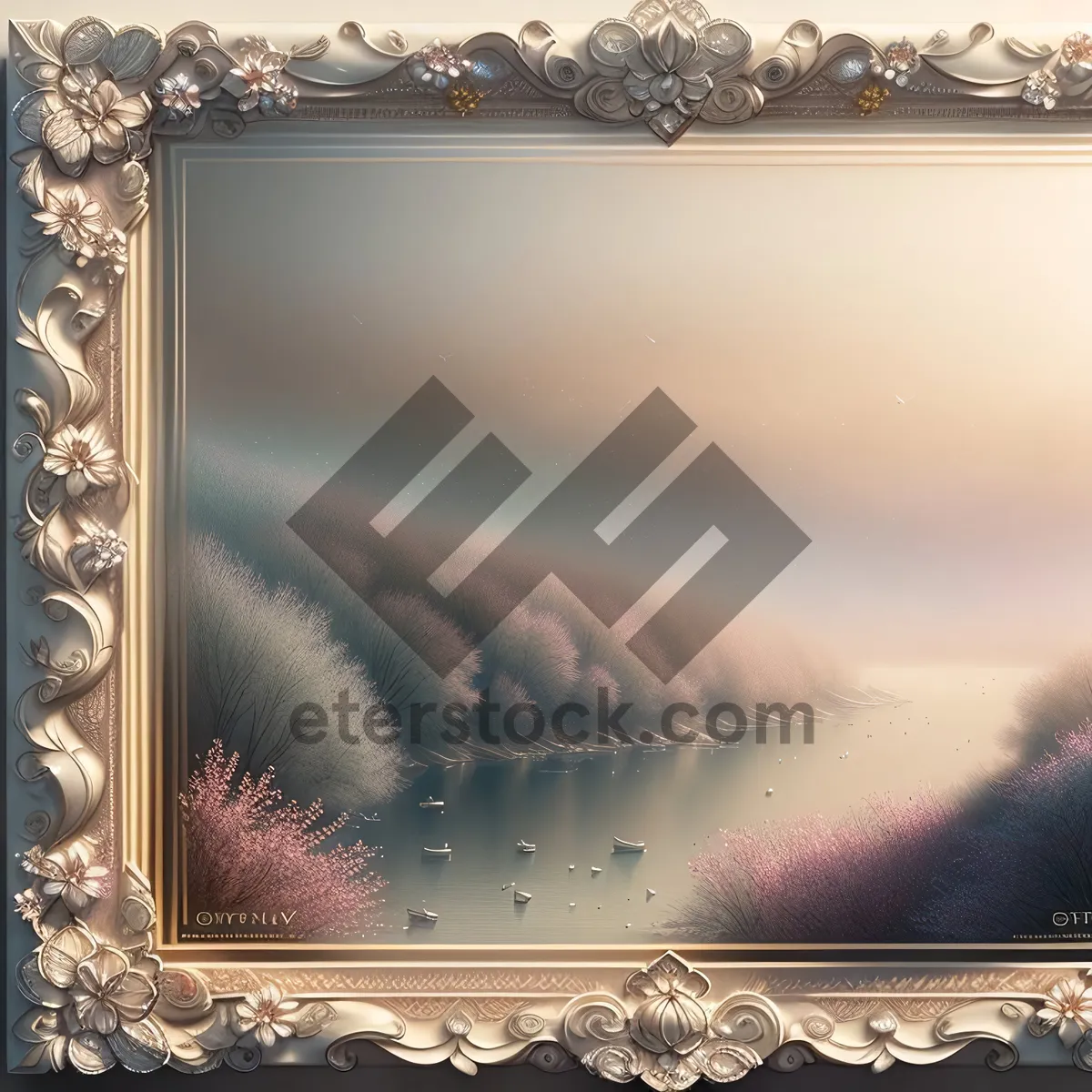 Picture of Antique Gold Grunge Frame: Vintage Wooden Border Design