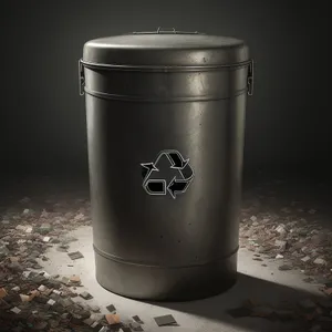 Ashcan Bin - Vessel for Garbage Disposal
