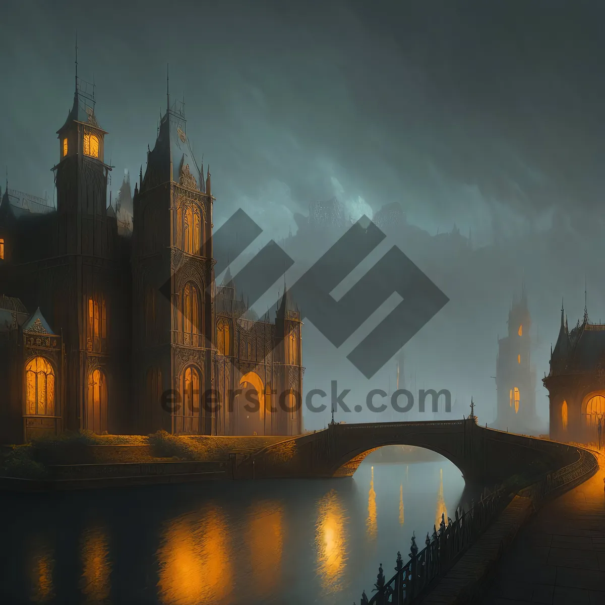 Picture of London's Majestic Riverside Fortress at Night