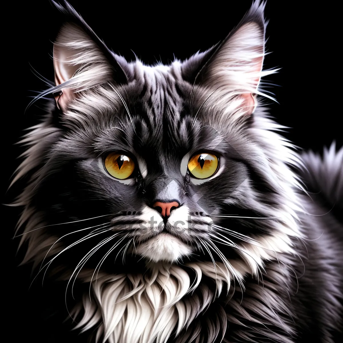 Picture of Fluffy Gray Tabby Kitty with Whiskers