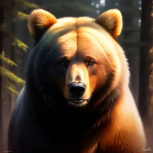 Majestic Brown Bear in Wildlife Habitat