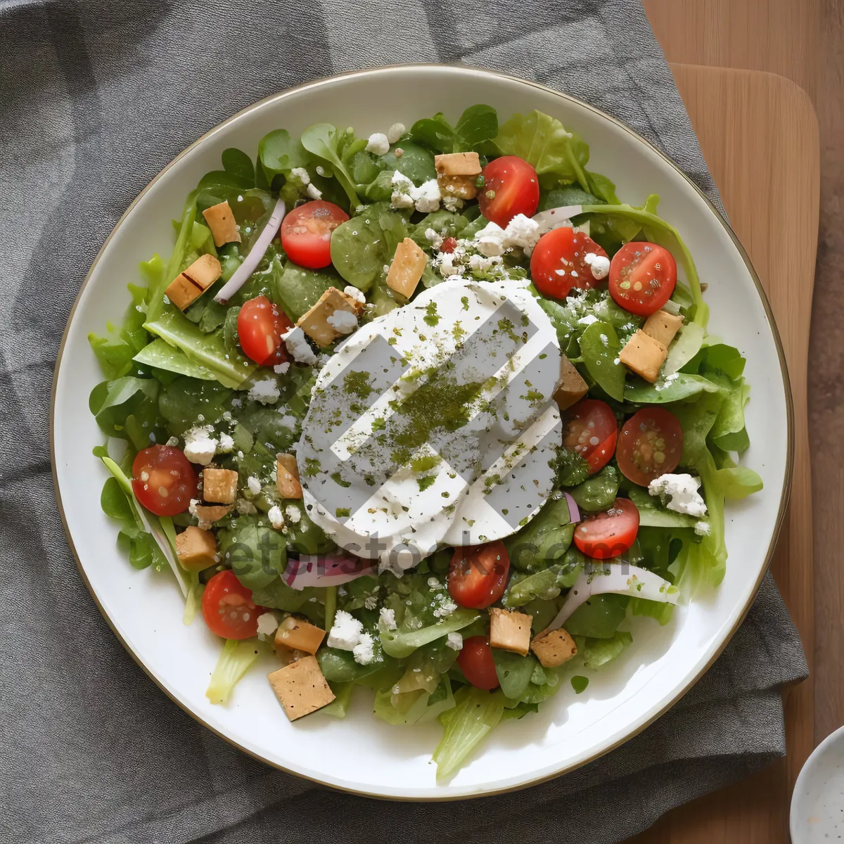 Picture of Gourmet Vegetable Plate with Fresh Salad and Cheese