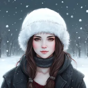 Frozen Smiles: Joyful Winter Hat Fashion Portrait