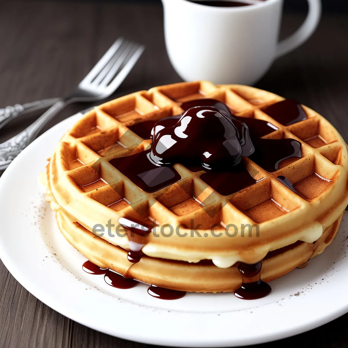 Picture of Indulgent Chocolate Syrup Drizzled Dessert