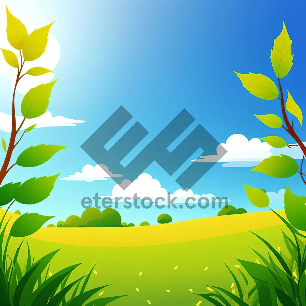 Picture of Summer Oak Leaf Design: Floral Element for Wallpaper