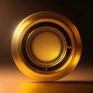 Shiny Bronze Fractal Circle Design - Modern 3D Graphic Art