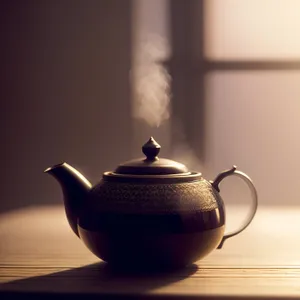 Teapot: Traditional Chinese Ceramic Kitchen Utensil.