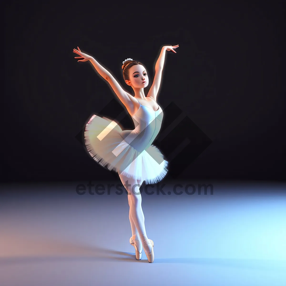 Picture of Graceful Ballerina Soaring Through the Air