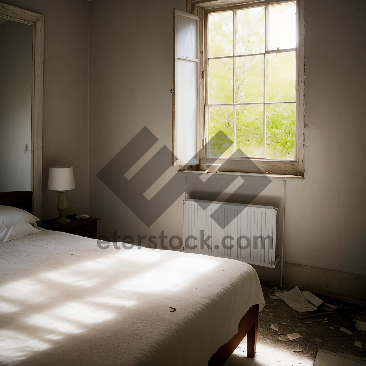 Picture of Modern Bedroom with Comfortable Sofa and Stylish Lamp