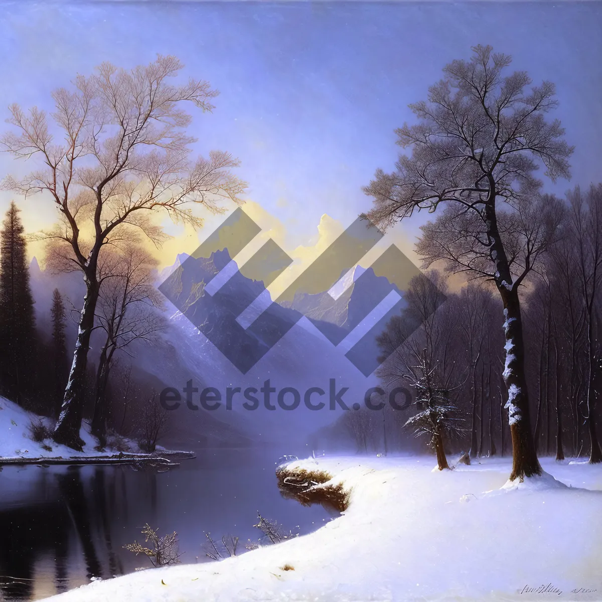 Picture of Winter Wonderland: Majestic Snowy Mountain Landscape