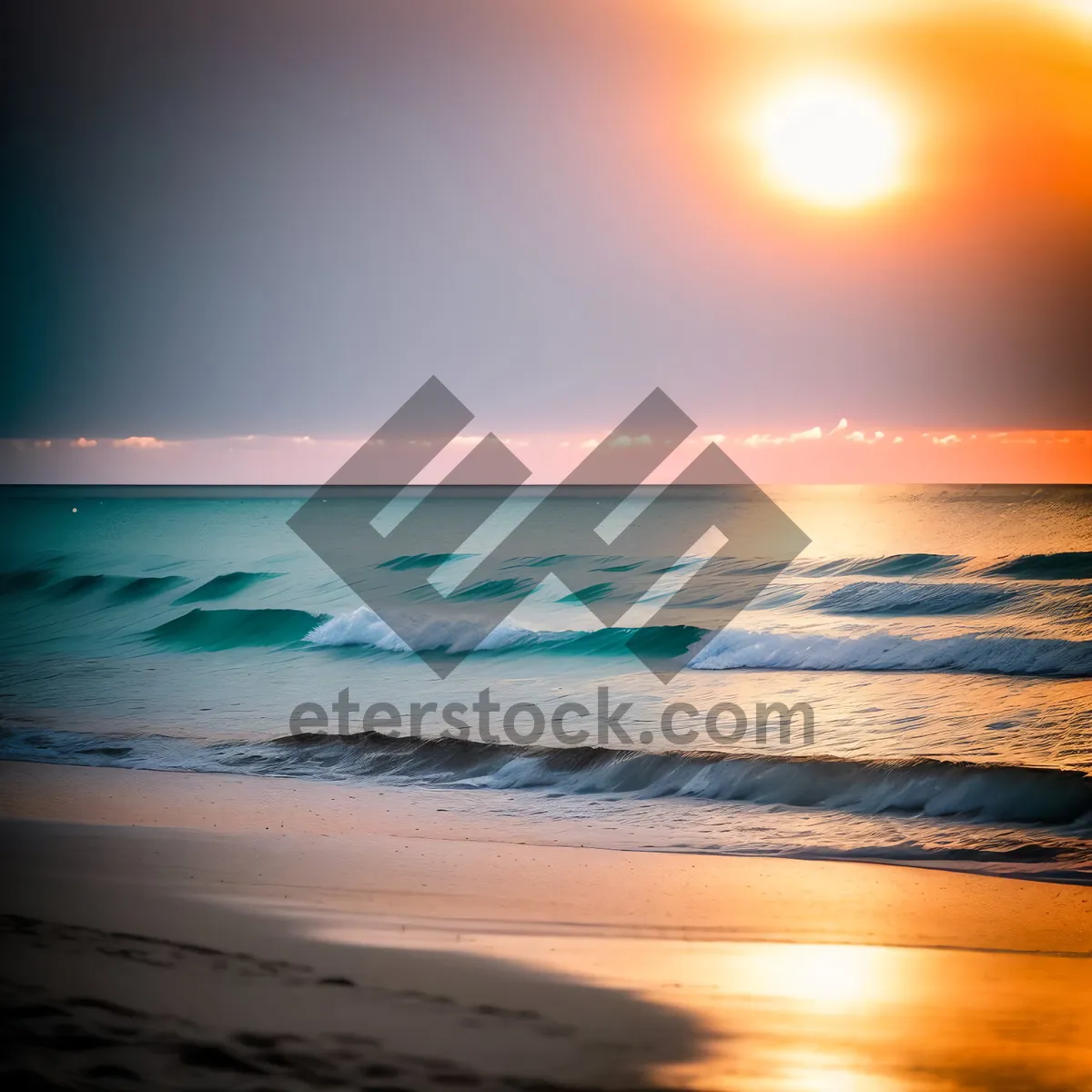 Picture of Tropical Sunset Reflection on Beach