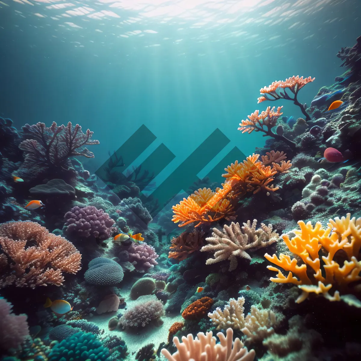 Picture of Colorful Coral Reef Exploration Underwater.