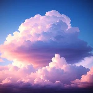 Vibrant Summer Sky with Fluffy Cumulus Clouds