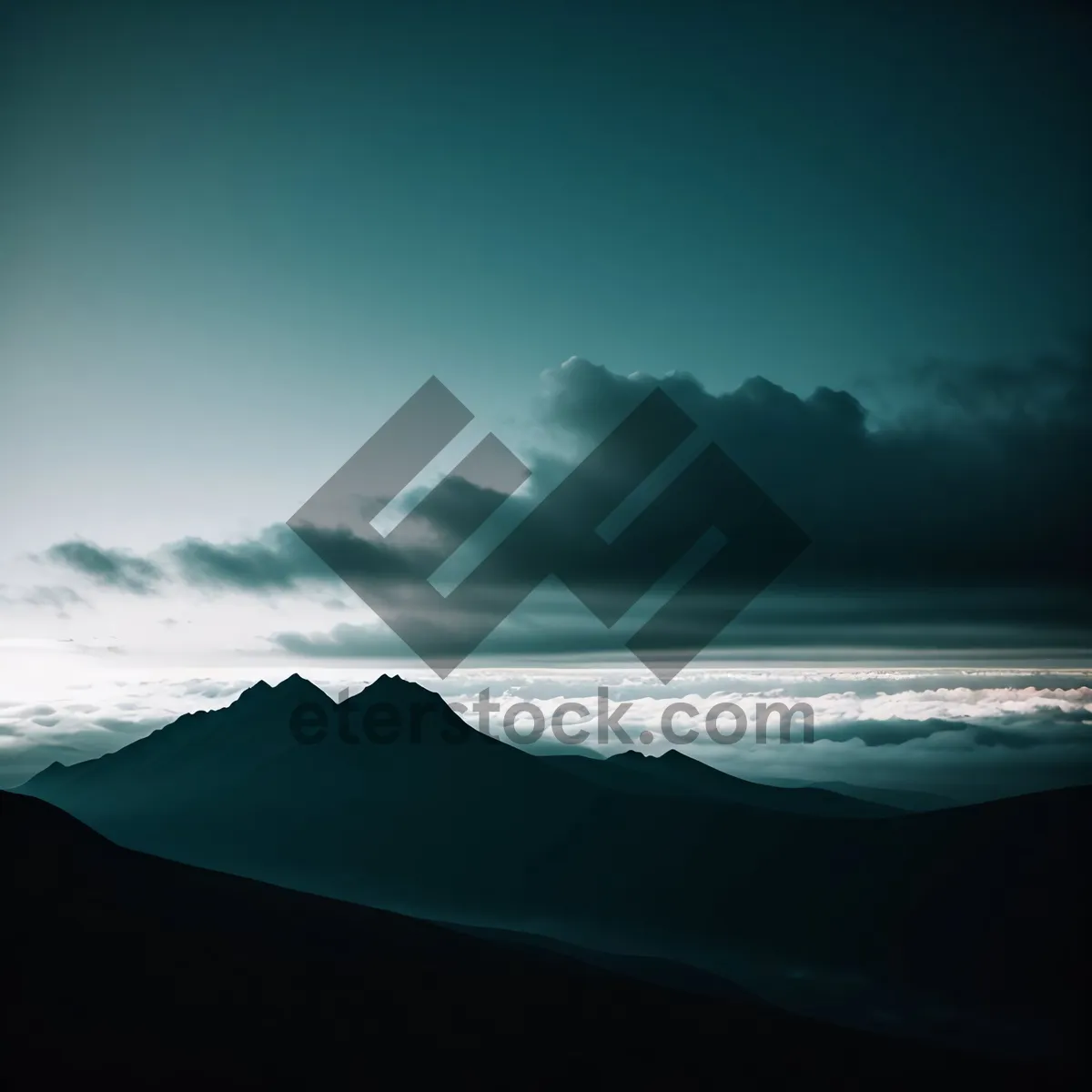 Picture of Serene Sunset over Majestic Mountain Range
