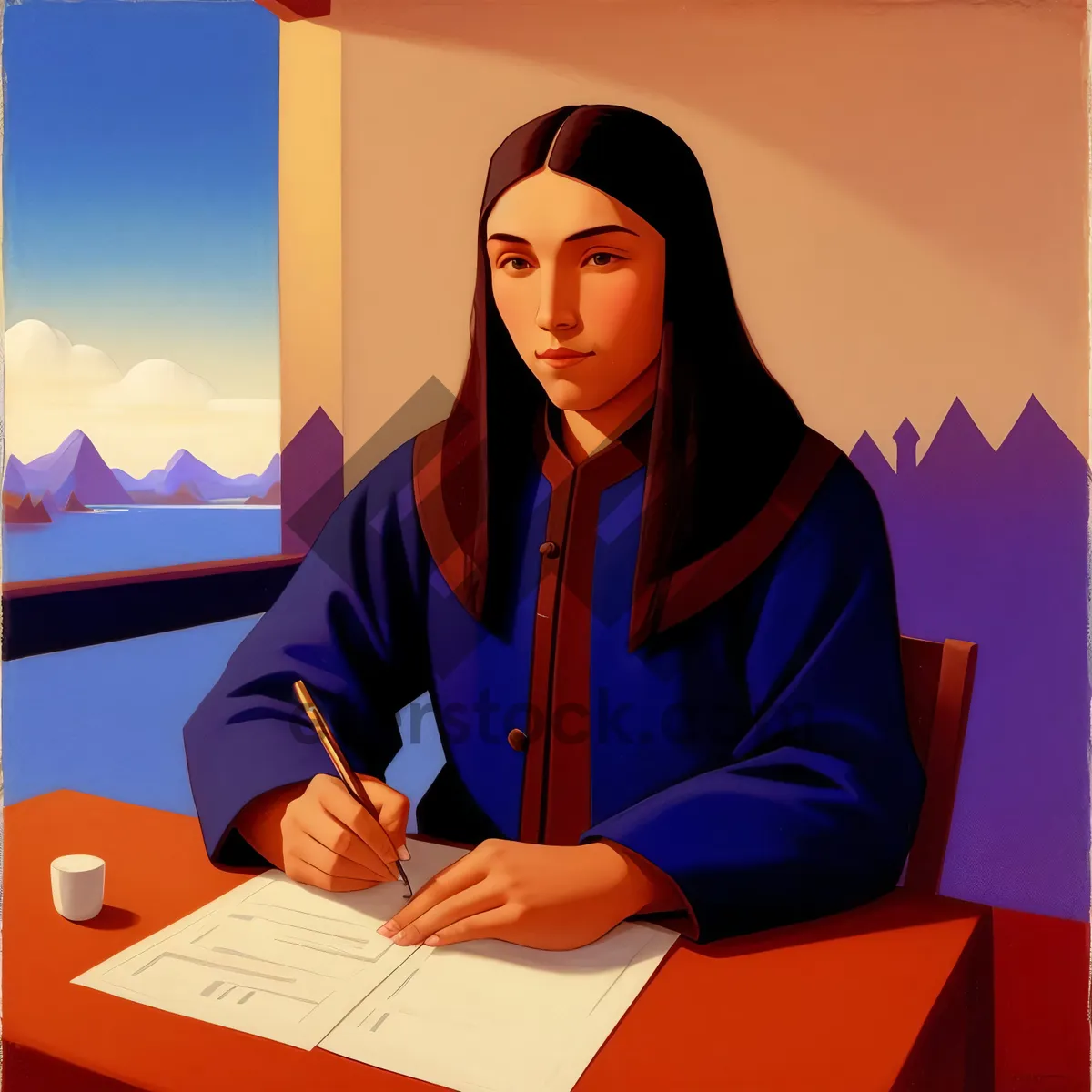 Picture of Professional executive working on laptop at office desk